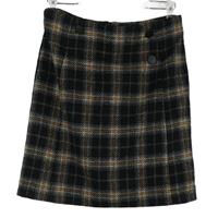 Dámska tmavomodro-oranžová kockovaná sukňa M&Co