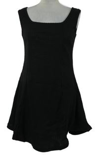 Dámske čierne rebrované pletené šaty