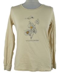 Dámské béžové triko s kytičkami 