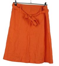 Dámska korálová ľanová sukňa s opaskom E-vie