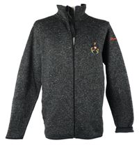 Pánska čierno-sivá melírovaná prepínaci pletená mikina s erbem Montefuego