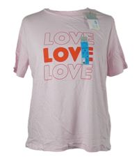 Nové - Dámské světlerůžové tričko s nápisy Primark 