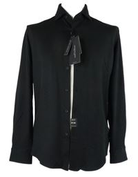 Nové - Pánska čierna košeľa Denim&Flower