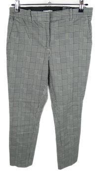 Dámské černo-bílé kostkované kalhoty H&M