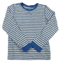 Sivo-modré pruhované tričko Tchibo