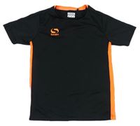 Čierno-neónově oranžové športové funkčné tričko Sondico