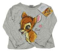 Světlešedé triko s Bambim Disney