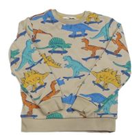Béžová mikina s dinosaurami M&S