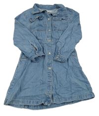 Modré riflové propínací šaty Zara