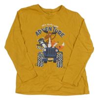 Horčicové tričko s obrázkom Primark