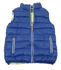 Modrá šusťáková prošívaná zateplená vesta OVS