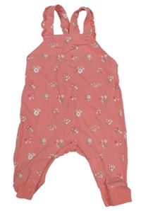 Růžové květinové laclové tepláky Dopodopo