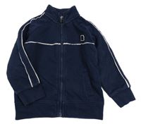 Tmavomodrá prepínaci mikina s proužkem a nášivkou Next