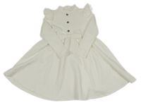 Biele vzorované teplákové šaty s gombíky Shein