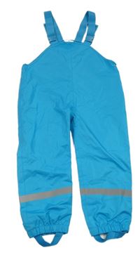 Azurové šusťákové podšité laclové kalhoty s proužkem Topolino