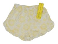 Nové - bielo-žlté kvetované kraťasy Shein