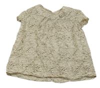 Hnědo-béžová vzorovaná halenka