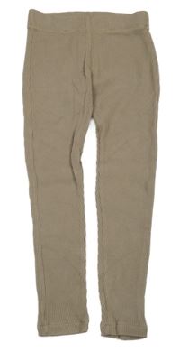 Béžové žebrované legíny s králíčkem