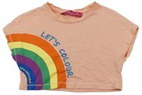 Růžové crop tričko s duhou Agatha Ruiz De La Prada