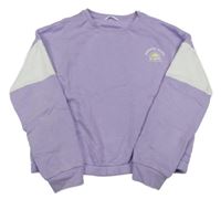 Fialovo-biela oversize mikina M&S
