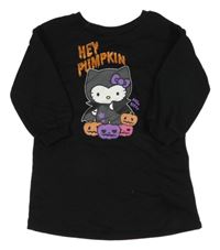 Čierne teplákové šaty s Hello Kitty a dýněmi H&M