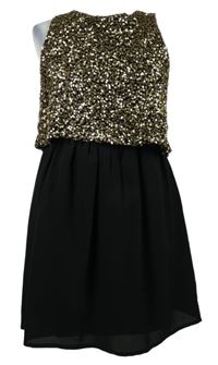 Dámske čierne spoločenské šaty s flitrovým bolerkom Pimkie