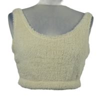 Dámský smetanový chlupatý crop top