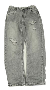 Šedé melírované rifle s prošoupáním Page one young