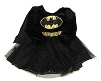 Kockovaným - Čierne zamatové šaty s tylovou sukní - Batman