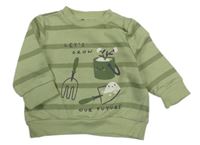 Zelená pruhovaná mikina so zahradním nářadím Lc waikiki