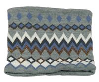 Šedo-bílo-modrý vzorovaný nákrčník