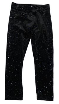 Čierne trblietavé zamatové legíny Nutmeg