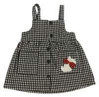 Čierno-biele kockované vlnené šaty s psíkom Next