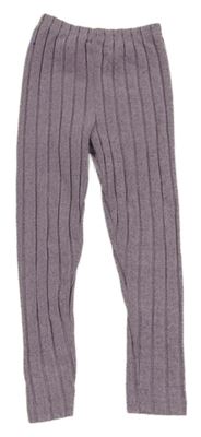 Lila rebrované úpletové legíny shein