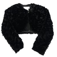 Čierne kožušinové podšité bolerko