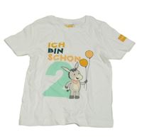 Biele narozeninové tričko s oslíkem