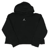 Černá crop mikina s logem a kapucí Jordan Air