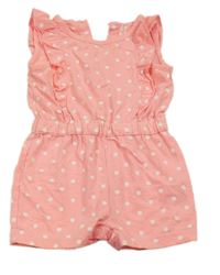 Neonově růžový puntíkatý kraťasový overal Primark