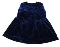 Tmavomodré zamatové šaty Mothercare