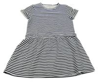 Tmavomodro-biele pruhované bavlnené šaty Name it