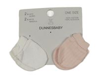 Nové - 2x rukavice - bílé + světlerůžové Dunnes