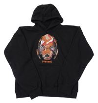 Čierna mikina s potlačou a kapucí - Fortnite