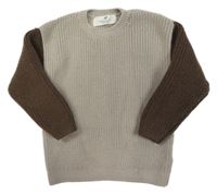 Světle-tmavohnedý vlnený sveter H&M