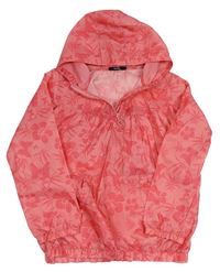 Ružová kvetovaná šušťáková bunda s kapucňou George