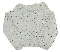 Biela blúzka s hviezdičkami s volnými rameny H&M