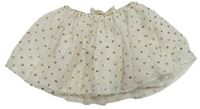 Smotanová sieťovaná sukňa s bodkami H&M