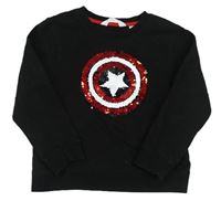 Černá mikina Captain America z flitrů H&M