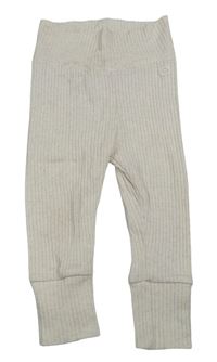Smetanové žebrované tepláky H&M