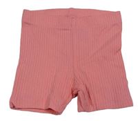 Růžové žebrované elastické kraťasy H&M