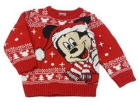 Červený sveter s Mickeym Disney